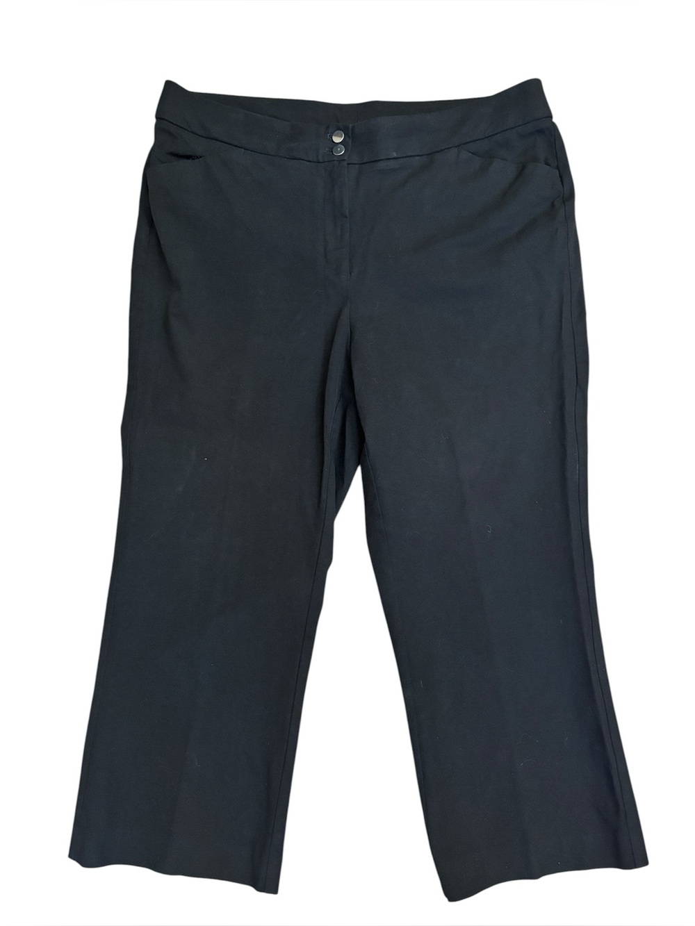 Chico's Classic Black Straight Leg Cropped‎ Pant Size 2 (Womens 12)